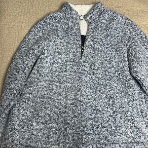 Time and Tru Women's Blue Zip-Up Sweater